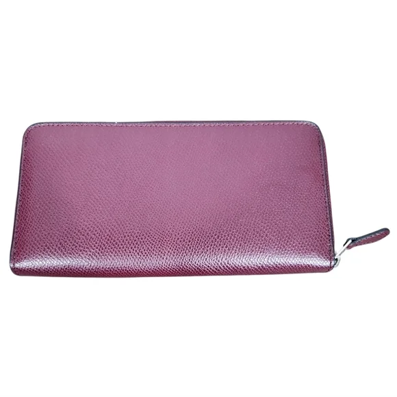 COACH F54007 Burgundy Wine Accordian Zip Leather Wallet - Picture 2 of 6